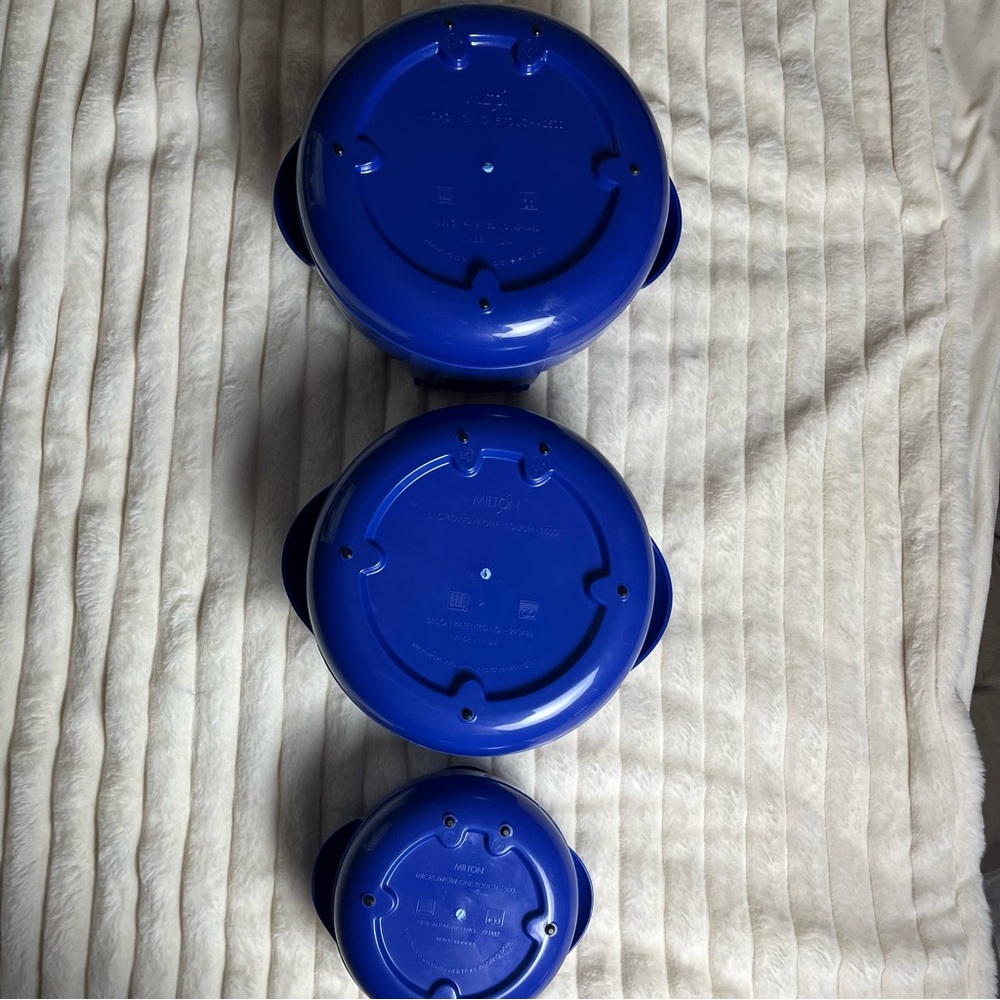 Set of 3 thermal stays hot for 4 hours cold 6 Blue Insulated bowls NEW - Picture 3 of 5